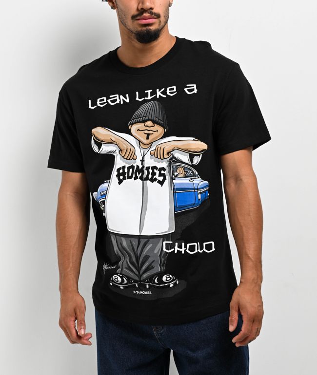 DGA Homies Lean Like A Cholo Black T-Shirt - DGA