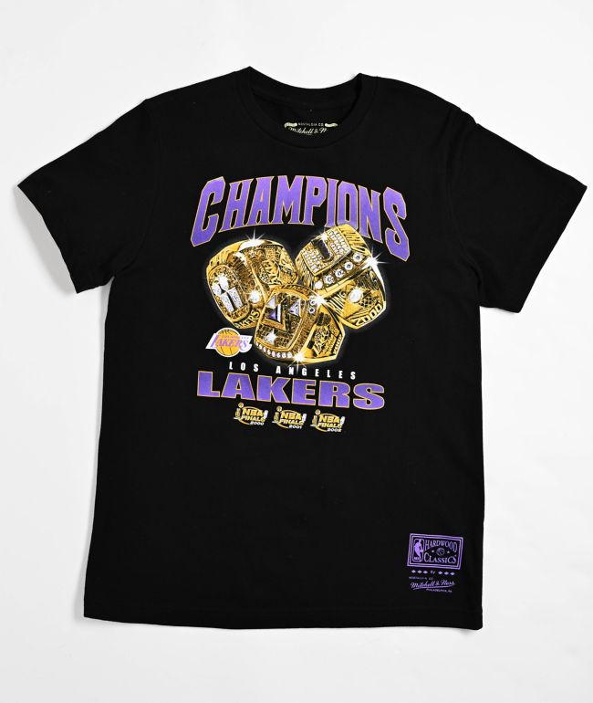 Mitchell & Ness Kids Lakers Rings Black T-Shirt - Mitchell & Ness