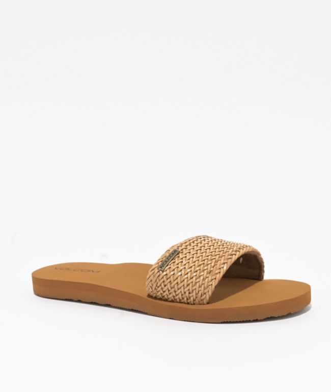 Volcom Simple Braid Cognac Slide Sandals - Volcom