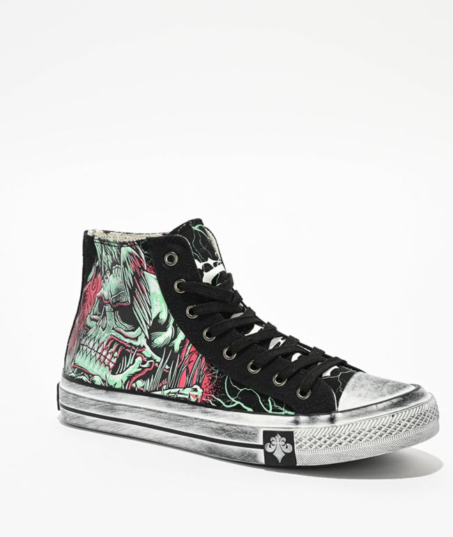 Affliction Ghost Black & Red Shoes - Affliction