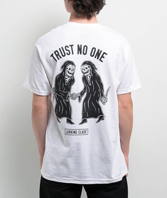 Lurking Class by Sketchy Tank Trust No One White T-Shirt - Lurking Class by Sketchy Tank