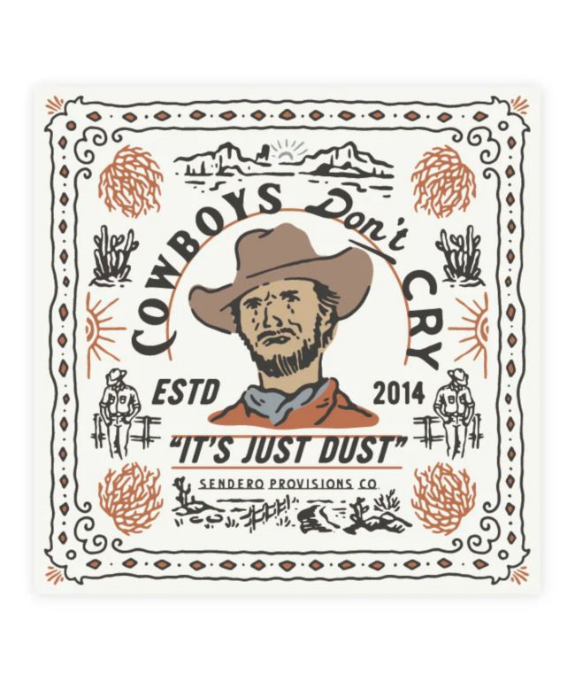 Sendero Cowboys Don’t Cry Natural Bandana - Sendero Provisions
