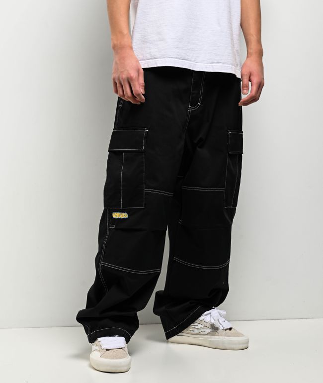 adidas adicolor 3-Stripe Black Cargo Pants | Zumiez