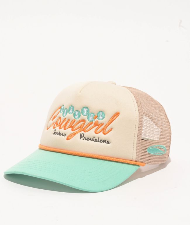 Sendero Coastal Cowgirl Cream & Teal Trucker Hat - Sendero Provisions