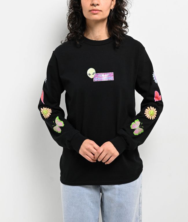 SWIXXZ Bat Black Long Sleeve Crop T-Shirt | Zumiez