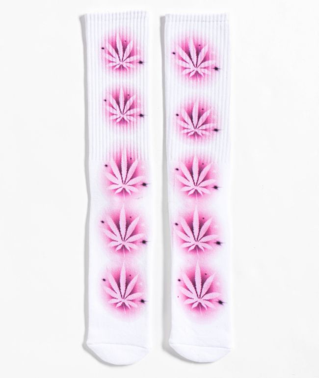 HUF Airbrush White & Pink Crew Socks - HUF