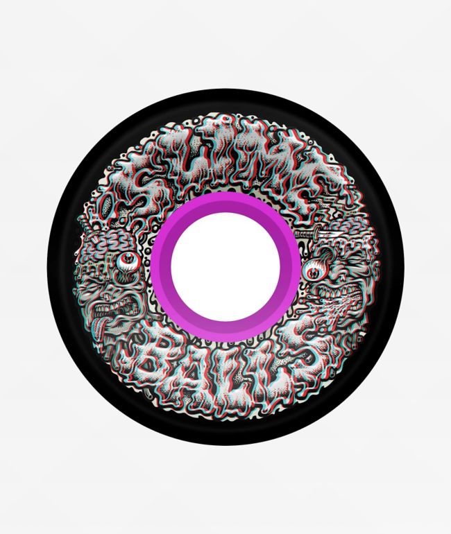Slime Balls Brain Busters 3D OG Slime 60mm 78a Black Cruiser Skateboard Wheels - Slime Balls