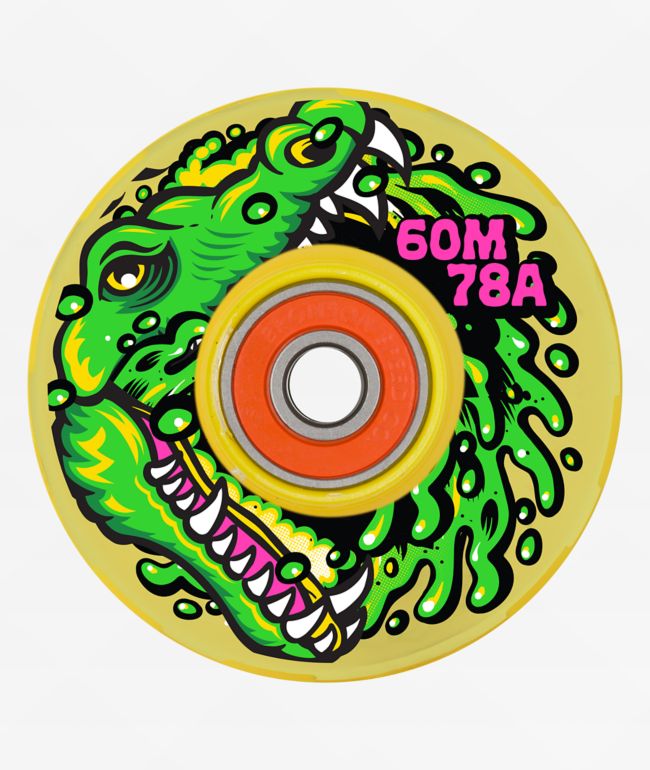 Slime Balls Light Ups LED Gator Swamp Spew 60mm 78a Green Cruiser Skateboard Wheels - Slime Balls