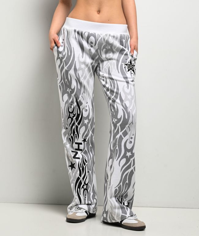 Ninth Hall Zellie White Sweatpants - Ninth Hall
