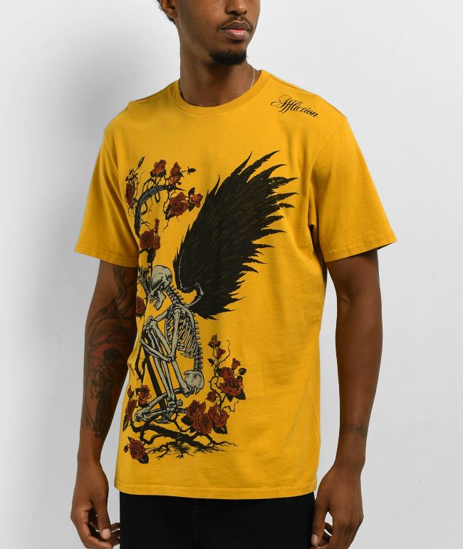Affliction Collapse Mustard Lava T-Shirt