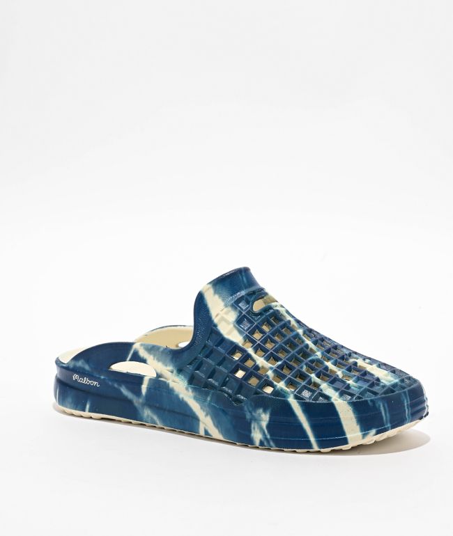 Lusso Cloud x Malbon Golf Scenario Shiburi Indigo Tofu Slide Sandals - Lusso Cloud