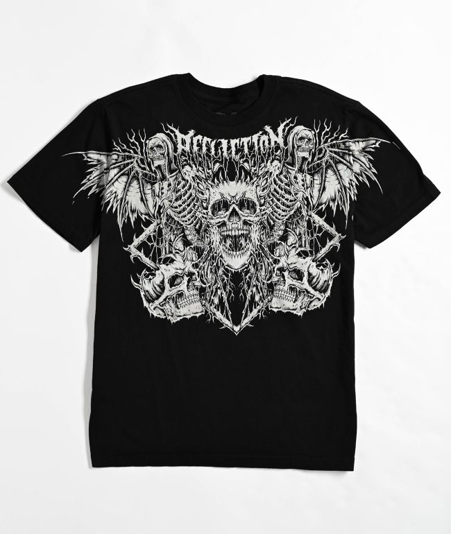 Affliction Kids Horror Swarm Black Lava T-Shirt - Affliction