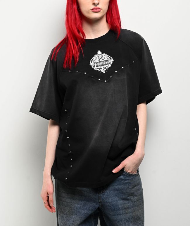 Ninth Hall Ciara Angel Black Boxy T-Shirt | Zumiez