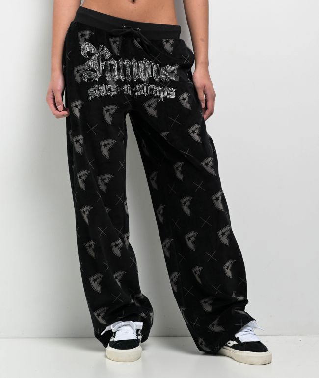 パンツ OVY CottenGabardineBarrackDressTrousers FB County Black Velour Track Pants | Zumiez