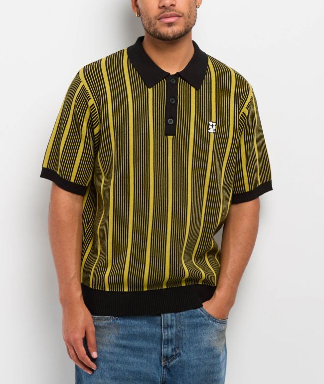 Obey Soccer Black & Red Polo Knit Sweater