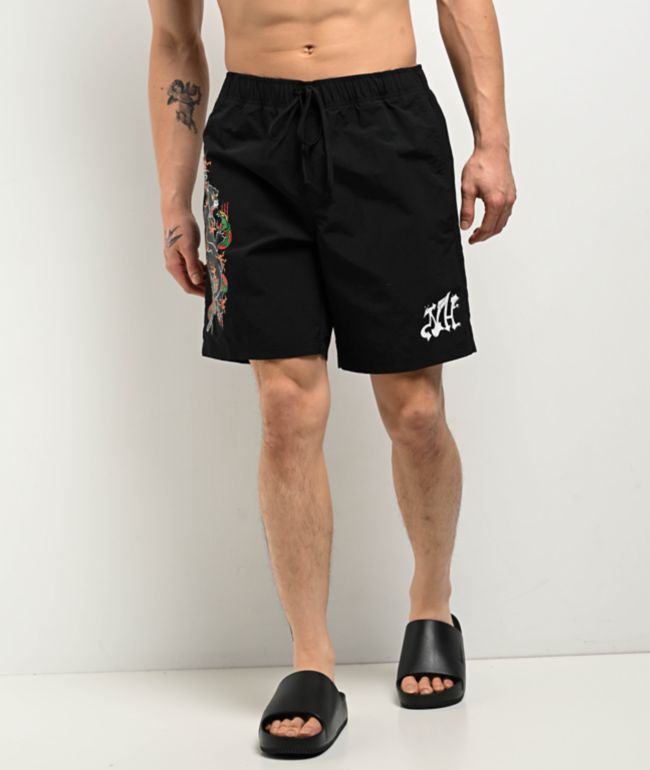 Ninth Hall Panther Black Board Shorts - Ninth Hall