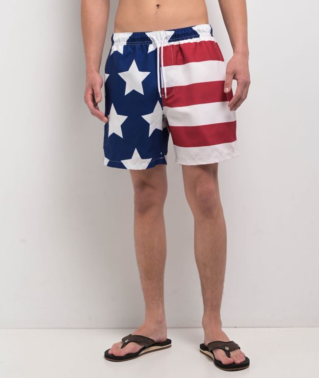 Freeworld Spangled Red, White & Blue Board Shorts - Freeworld