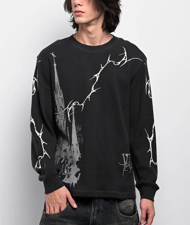 Vitriol Earthquake Black Thermal Long Sleeve T-Shirt - Vitriol