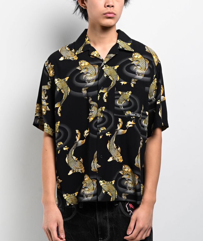 Ninth Hall Koi Black Short Sleeve Button Up Shirt - Ninth Hall