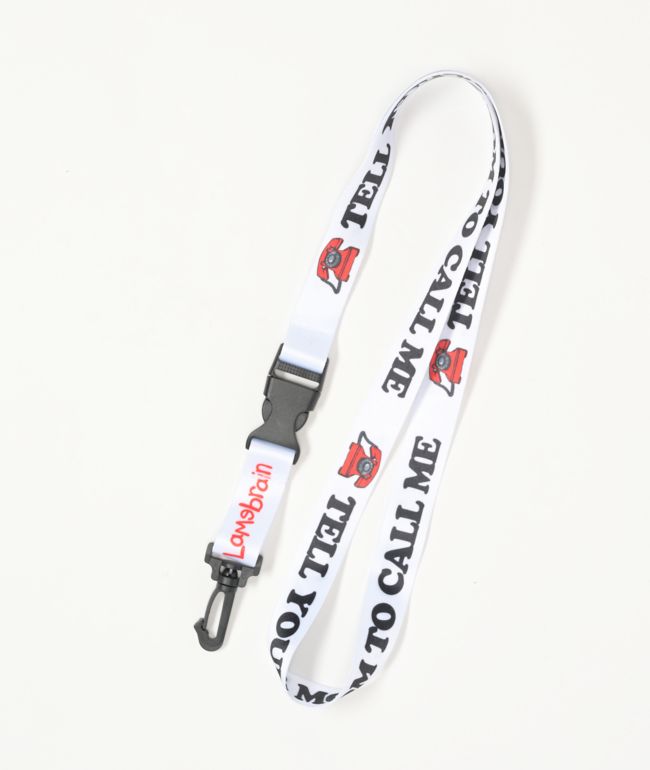 Lamebrain Emergency Line White Lanyard - Lamebrain Skateboards
