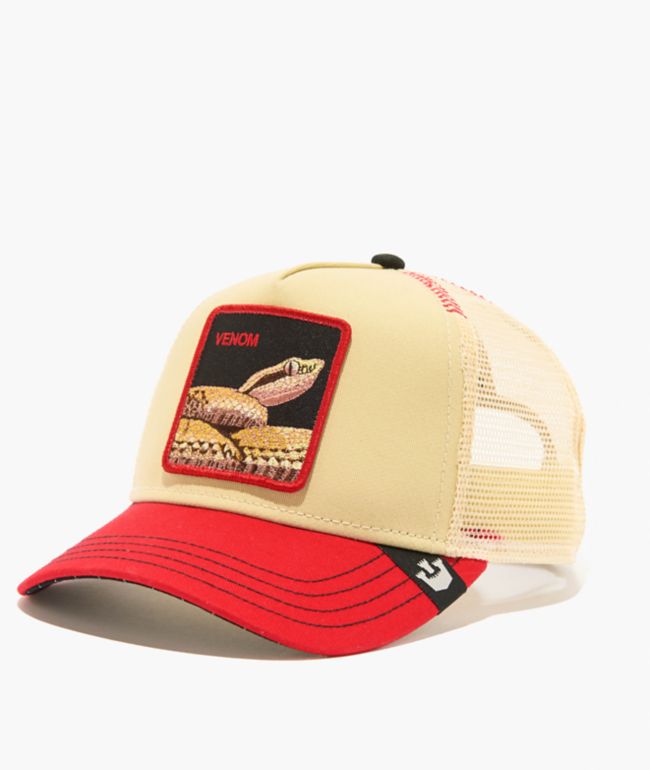 Goorin Venom Snake Fab Farm Beige & Red Trucker Hat - Goorin Bros.