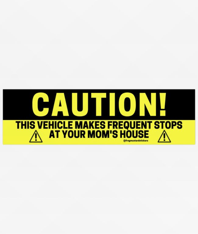 Frog Mustard Caution Moms House Sticker - Frog Mustard