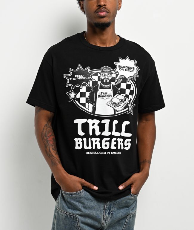 Trill Burgers On Deck Black T-Shirt - Trill Burgers