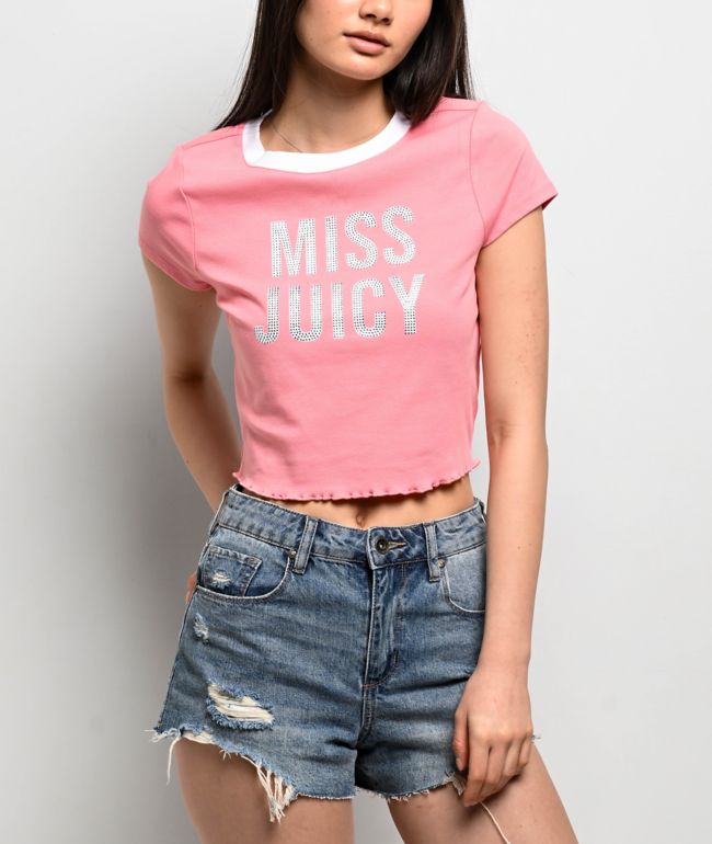 Juicy Couture Miss Juicy Pink Crop T-Shirt - Juicy Couture
