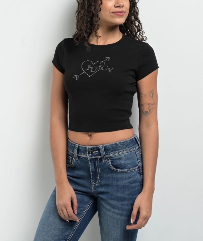 Juicy Couture I Love Juicy Black Crop T-Shirt