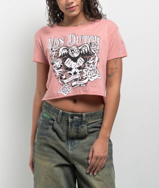 Ed Hardy Floral Panther Pink T-Shirt | Zumiez