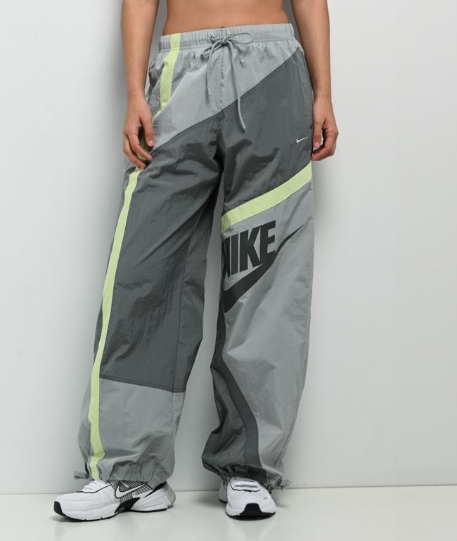Nike Sportswear Woven Grey & Green Track Pants - Nike