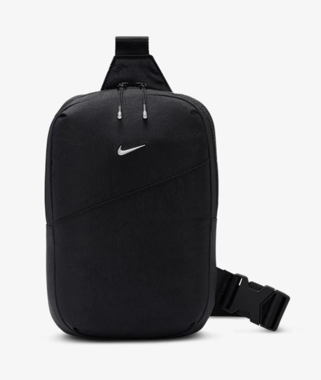 Nike Aura Black & Matte Silver Crossbody Bag - Nike