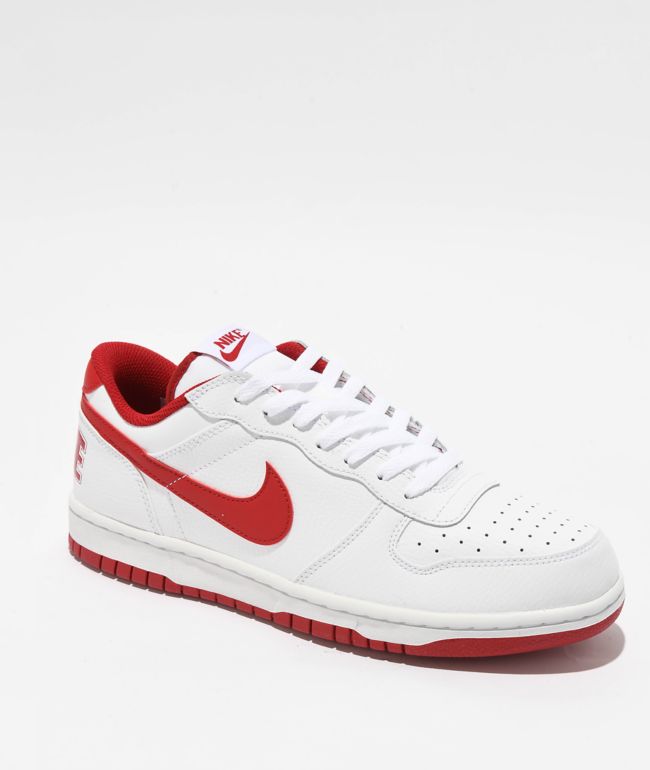 Nike Big Nike Low White & Gym Red Shoes - Nike