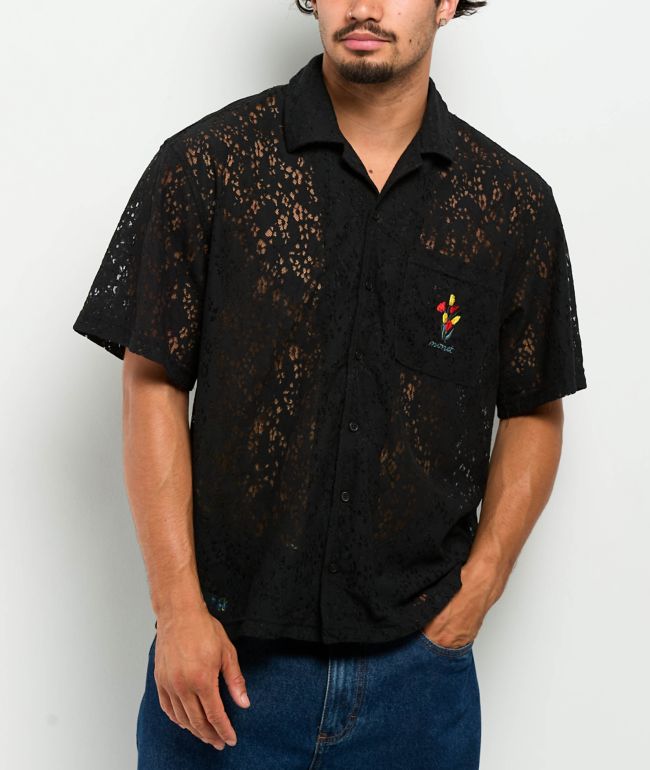 Monet Skateboards Lotti Lace Black Button Up Shirt - Monet Skateboards