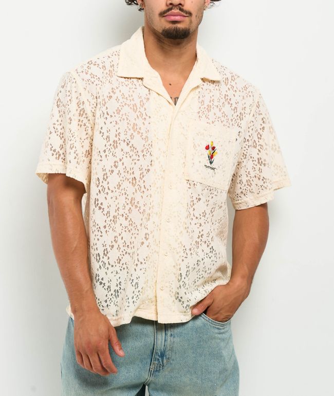 Monet Skateboards Lotti Lace Cream Button Up Shirt - Monet Skateboards