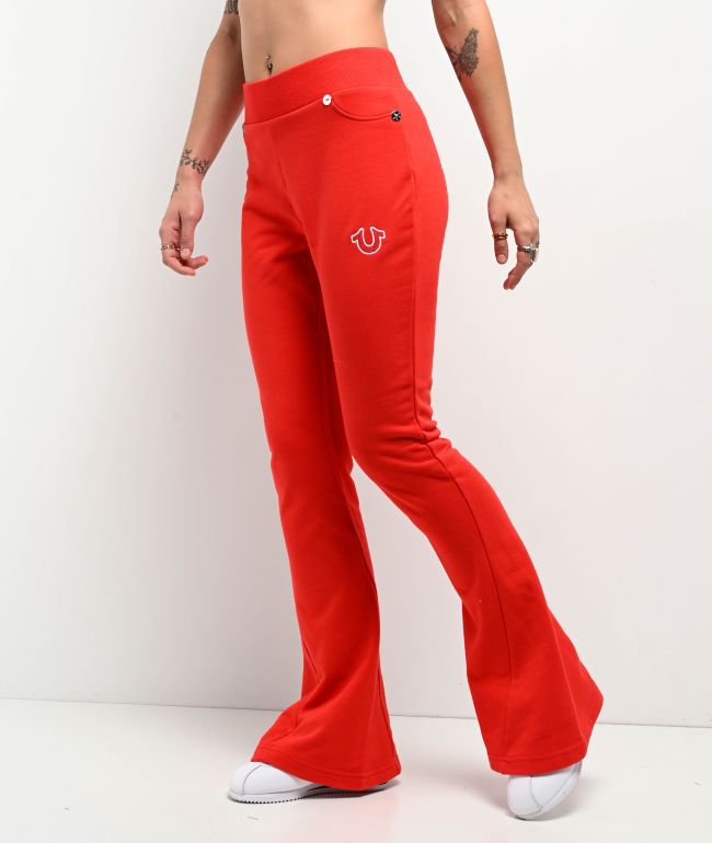 True Religion Embroidered Terry V Notch Scarlet Hoodie