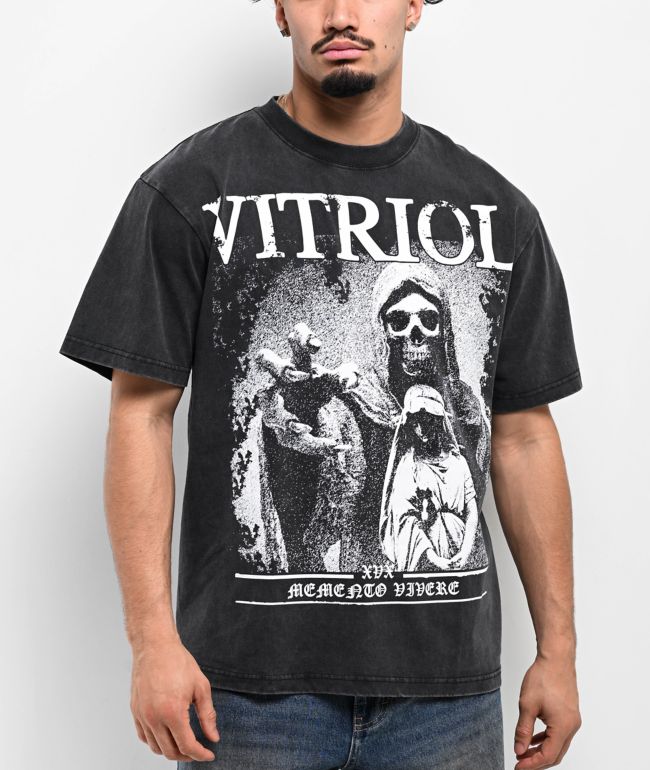 True Religion Contrast Buddha V Notch Black Crop T-Shirt