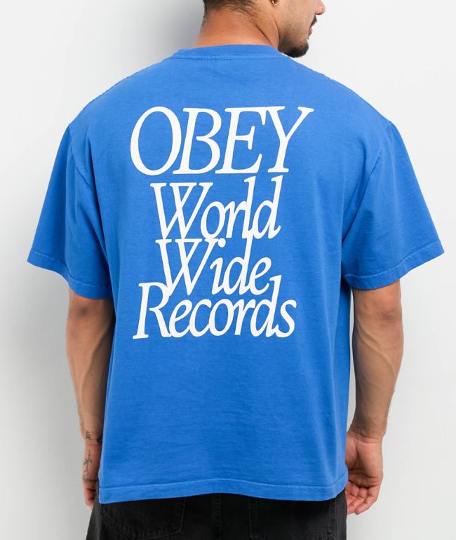 Obey Worldwide Records Blue T-Shirt - Obey