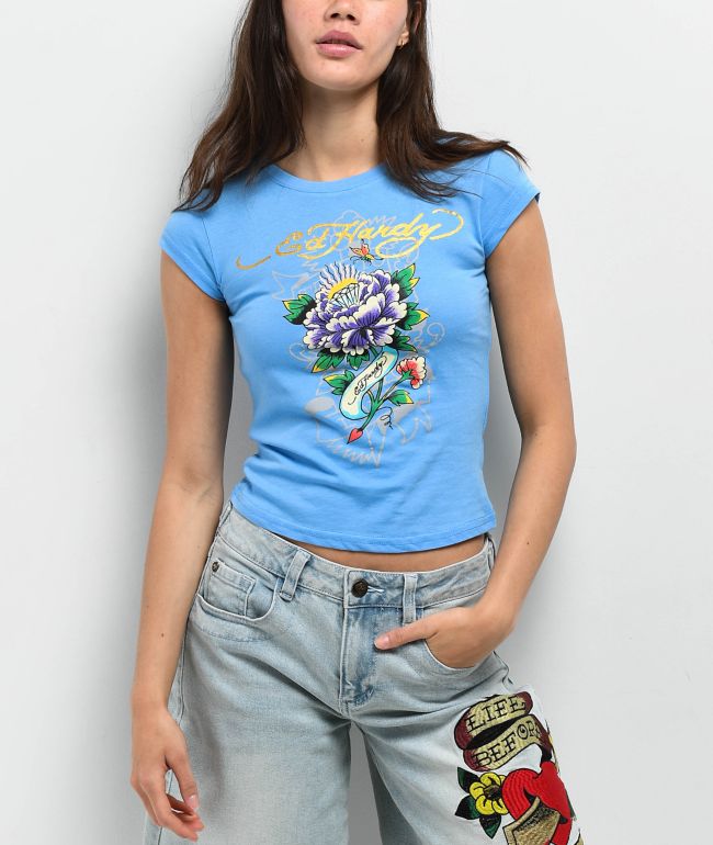 Ford x True Religion Crystal Mustang Aurora Red Crop T-Shirt