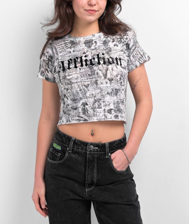 Affliction Iggy Punk White Crop T-Shirt - Affliction