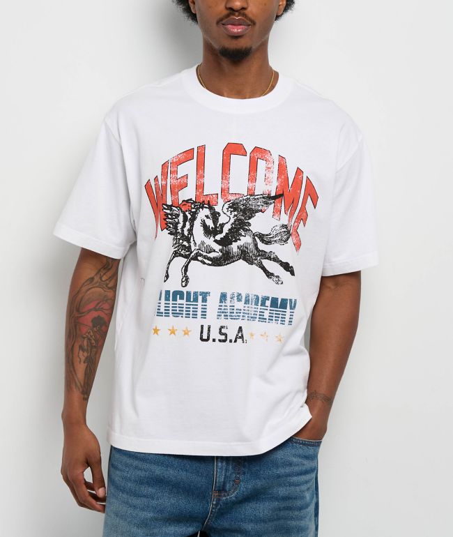 Welcome Pegasus White T-Shirt - Welcome Skateboards