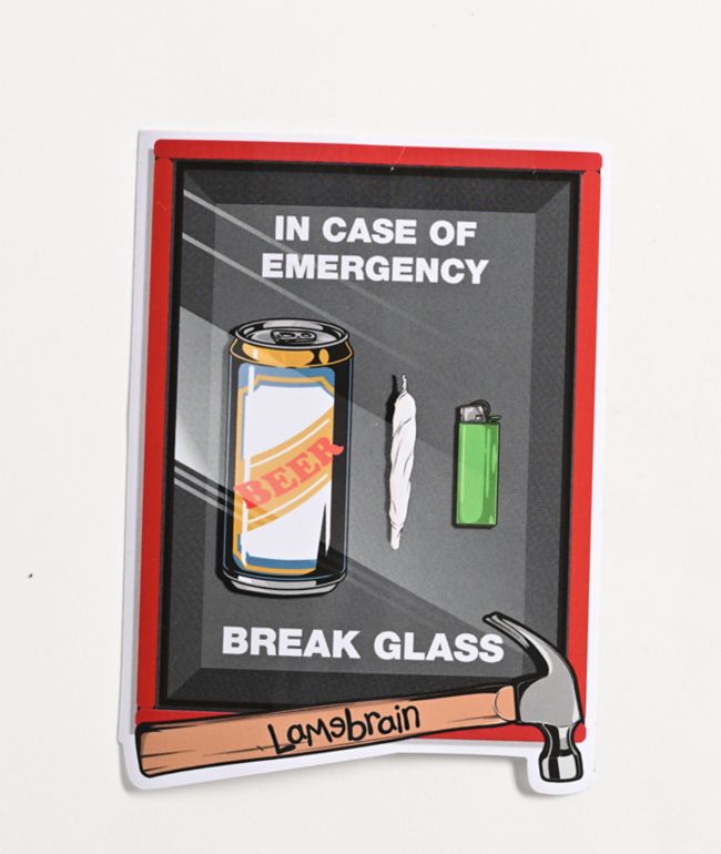 Lamebrain Break The Glass Sticker - Lamebrain Skateboards