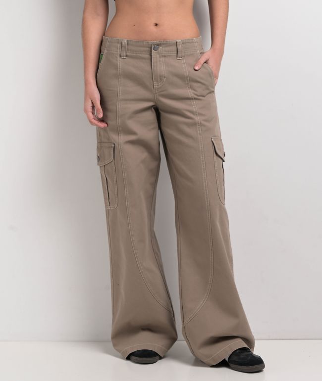 Empyre Audra Taupe Grey Loose Fit Cargo Pants - Empyre