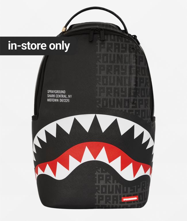Sprayground Central Split Black Backpack