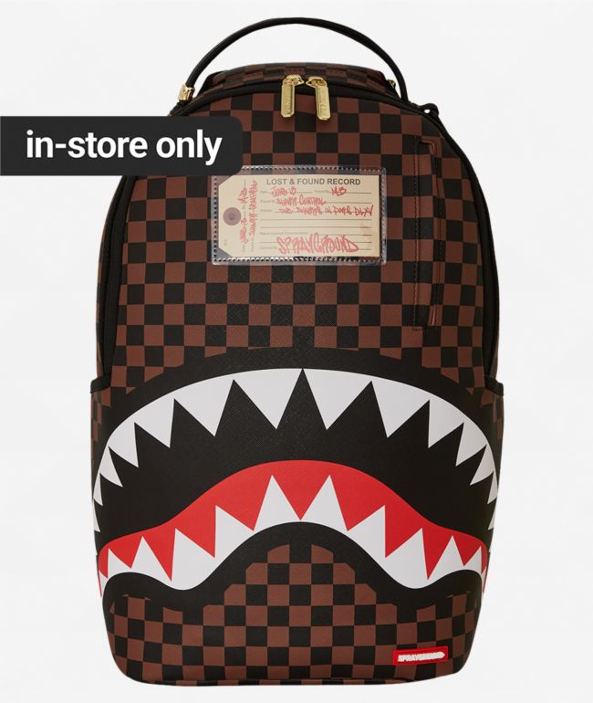 【SPRAYGROUND】Peeking キャラクター チェック トイレタリー Sprayground Peeking Character Check Backpack | Harrods US