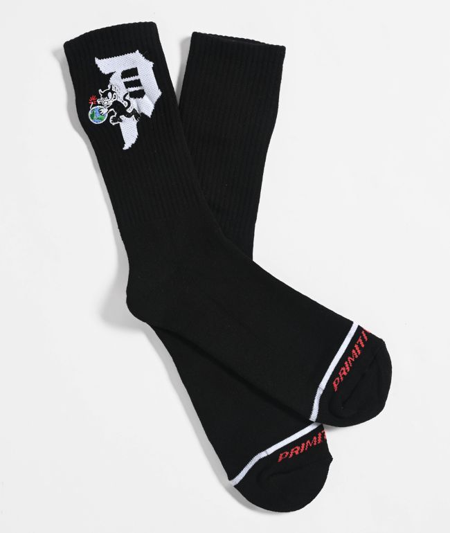 Primitive Savior Black Crew Socks - Primitive
