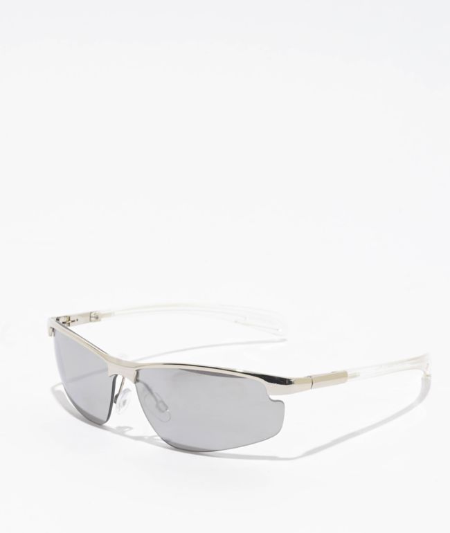 Silver Mirror Semi-Rimless Sunglasses - Sunscape Eyewear