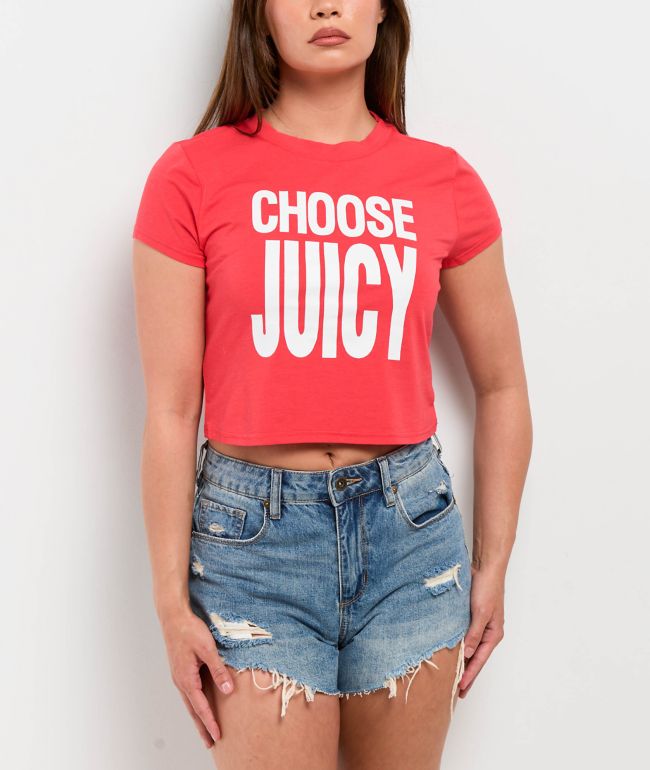 Juicy Couture Choose Juicy Red Crop T-Shirt