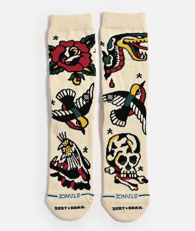Stance x Bert Krak Flash Natural Crew Socks - Stance