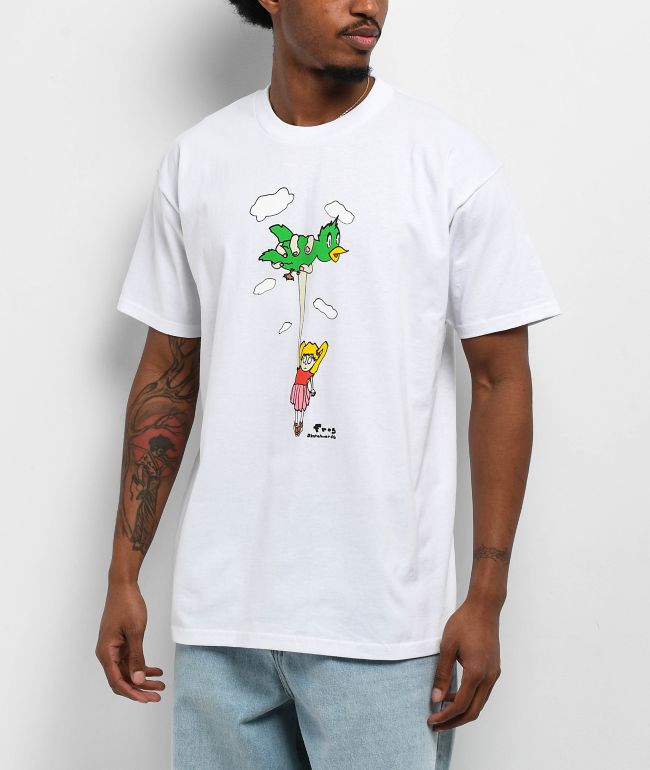 Frog Bird Girl White T-Shirt - Frog Skateboards